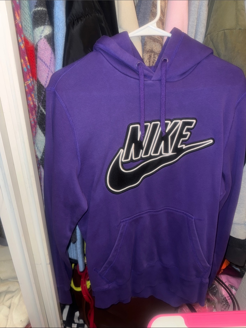 Nike Purple Hoodie with Black & White Swoosh